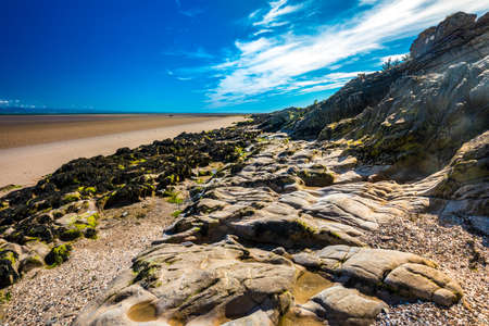 Powillimount beach coastline in Dumfries and Galloway, South West Scotlandの写真素材