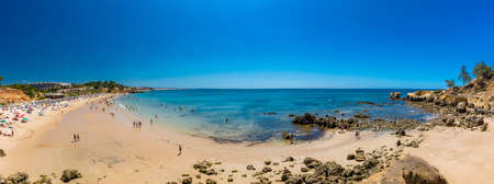 Aerial drone panoramic shots of Praia da Balaia and Praia de Santa Eulalia Portugal, Algarve Albufeiraの写真素材