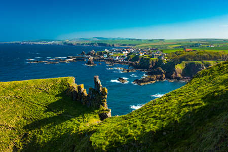 Village of St. Abbs, Starney Bay - Nature Reserve, Berwickshire, Scotland, United Kingdomの写真素材
