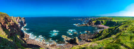 Village of St. Abbs, Starney Bay - Nature Reserve, Berwickshire, Scotland, United Kingdomの写真素材