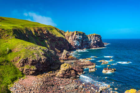Village of St. Abbs, Starney Bay - Nature Reserve, Berwickshire, Scotland, United Kingdomの写真素材