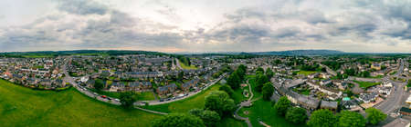 Aerial of Stirling suburb area near Robert Bruce Monument, UK, Scotlandの写真素材