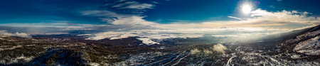 View of the High Tatras mountains from Hrebienok located in the Tatra National park, Slovakiaの写真素材