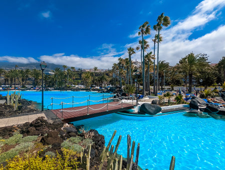 Lago Martianez pools, Tenerife, Canary islandsの写真素材