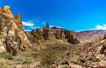 Amazing volcanic rock formations, Roques de Garcia, Tenerife, Canary Islands, Spainの写真素材