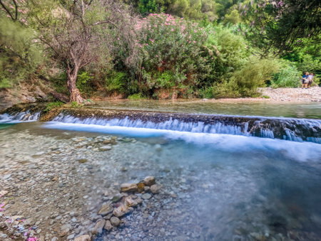 Waterfalls Les Fonts d`Algar near Benidorm, Spainの写真素材