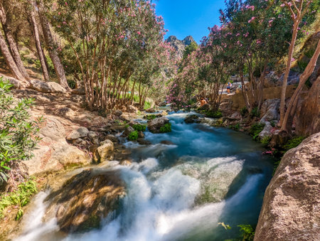 Waterfalls Les Fonts d`Algar near Benidorm, Spainの写真素材