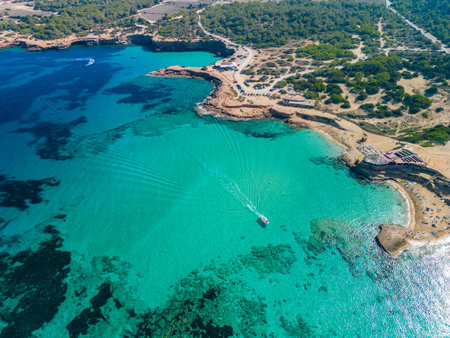 Platges de Comte, North Ibiza, Baleares, the most amazing beach on the islandの写真素材