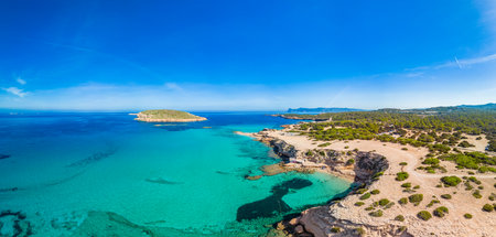 Platges de Comte, North Ibiza, Baleares, the most amazing beach on the islandの写真素材