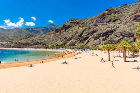 One of the best beaches of Tenerife, Playa de Las Teresitas, Spain, Canary Islandsのeditorial素材