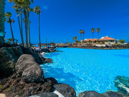 Lago Martianez pools, Tenerife, Canary islandsのeditorial素材