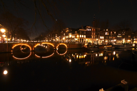 Amsterdam by nightのeditorial素材