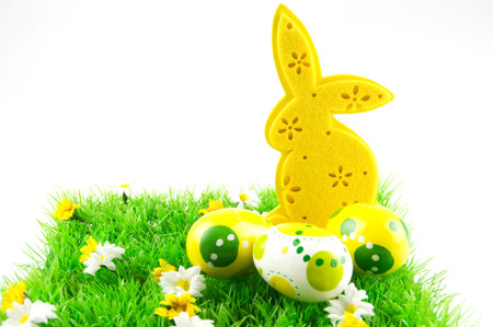 Easter eggs and a bunny
