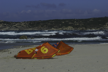 kite on the sand of Santa Teresa di Gallura. Sardinia Italyの写真素材