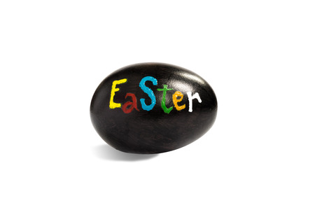 Black Easter Egg on white Backgroundの写真素材