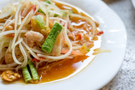 Thai Spicy papaya saladの写真素材