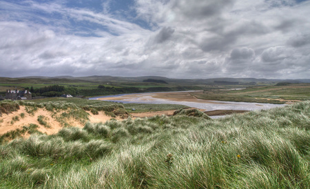 Rough scottish landscape in severe weather conditionsの写真素材