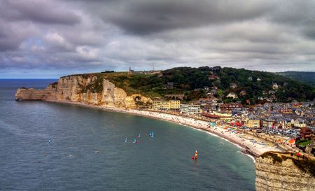 Landscape Etretat Normandy Franceの写真素材