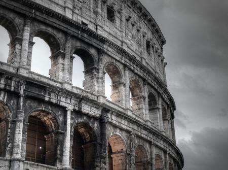 Popular Rome landmark in Italy on a rainy dayの写真素材