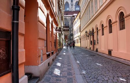 a view on czech daily life on a clear dayの写真素材
