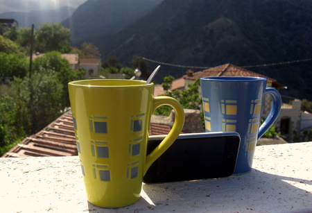 Everyday life at the island Crete in Greece in the summerの写真素材