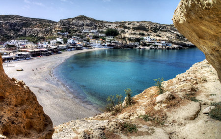 Everyday life at the island Crete in Greece in the summerの写真素材