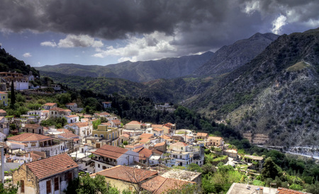 Everyday life at the island Crete in Greece in the summerの写真素材