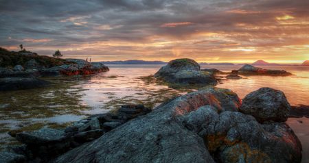 Rough nature in Norwegian landscape in the summerの写真素材