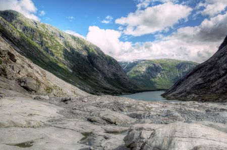Rough nature in Norwegian landscape in the summerの写真素材
