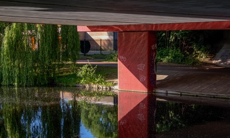 Urban exploration in the city of Amsterdam in springtimeの写真素材