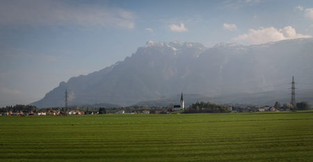 Snow disappearing in Austrian alps in the spring