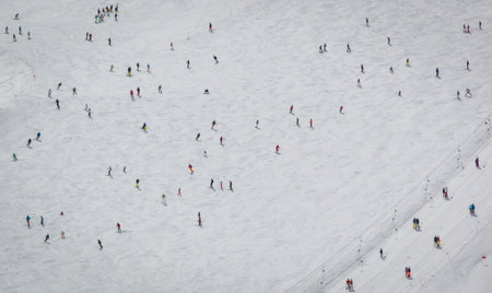 Overview of Austrian ski resort in the Alps of Austria