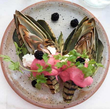 Delicious food on a plate in Franceの写真素材