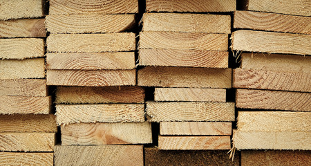 Random pile of wooden shelves in the woods in the netherlandsの写真素材
