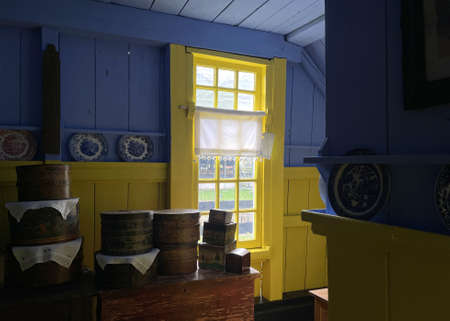 interior of a typical old dutch village house in the netherlandsの写真素材