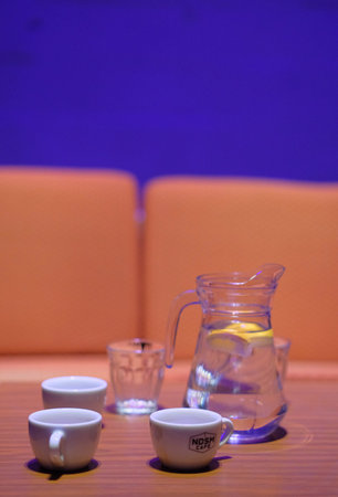 lemonade flowers in a glass wild picked self made in amsterdamの写真素材