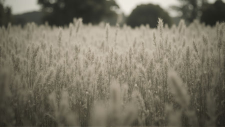 Wheat field in the morning with soft light. Vintage tone.の写真素材