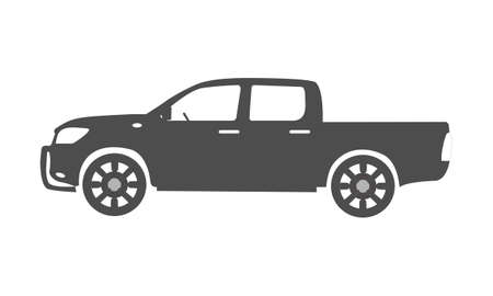 Black moving car icon isolated on white background. Suitable for all businesses.のイラスト素材
