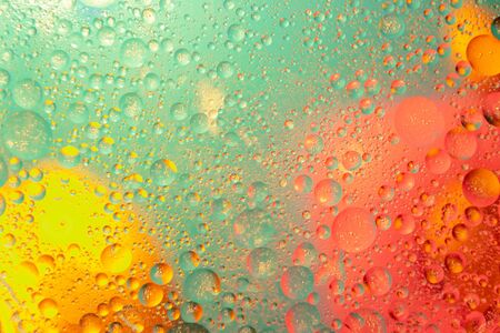 Oil drops in water abstract psychedelic pattern image. Abstract background with colorful gradient colors. Blue colored abstract patternの写真素材