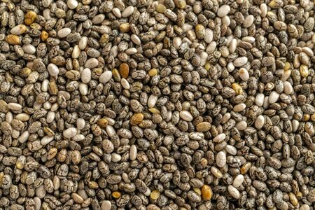 Organic texture. Chia seeds. Healthy breakfast, vitamin snack, diet and healthy eating concept. Healthy Superfood.の写真素材