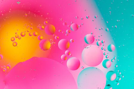 Water bubbles. Macro shot of air or molecule. Abstract space background.の写真素材