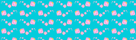 Pink background. Rubber plastic toy for bathroom. Seamless background.