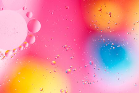 Abstract background, colorful gradient colors. Oil drops in water.の素材 [FY310130066545]