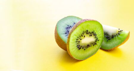 Kiwi fruit isolated. Green fresh kiwifruit. Organic nutrition coの写真素材