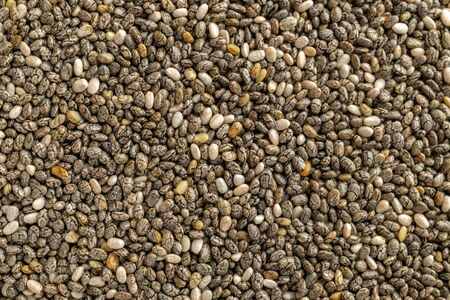 Organic chia seeds texture. Healthy Superfood. Healthy breakfast, vitamin snack, diet and healthy eating concept.の写真素材