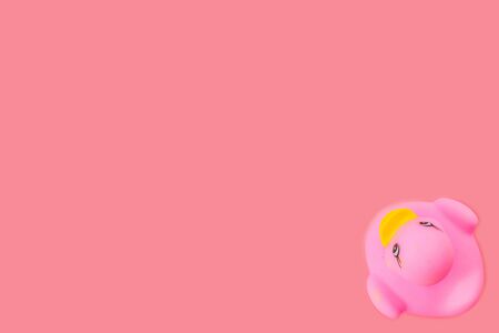 Rubber duck. Yellow plastic toy for bathroom. Ducky backgroundの写真素材