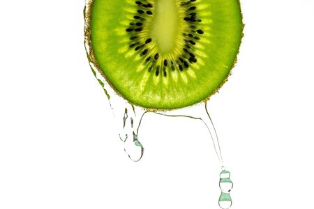 Kiwi isolated. Juicy green kiwifruit. Organic fresh fruit.の写真素材