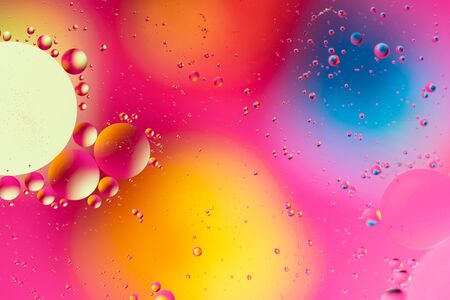 Abstract background, colorful gradient colors. Oil drops in water.の写真素材