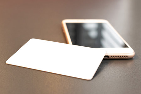 Bank card. Mockup creditcard using for money payment. Smartphone