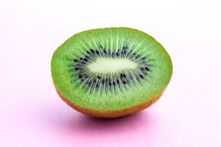 Kiwi fruit isolated. Green fresh kiwifruit. Organic nutrition coの写真素材